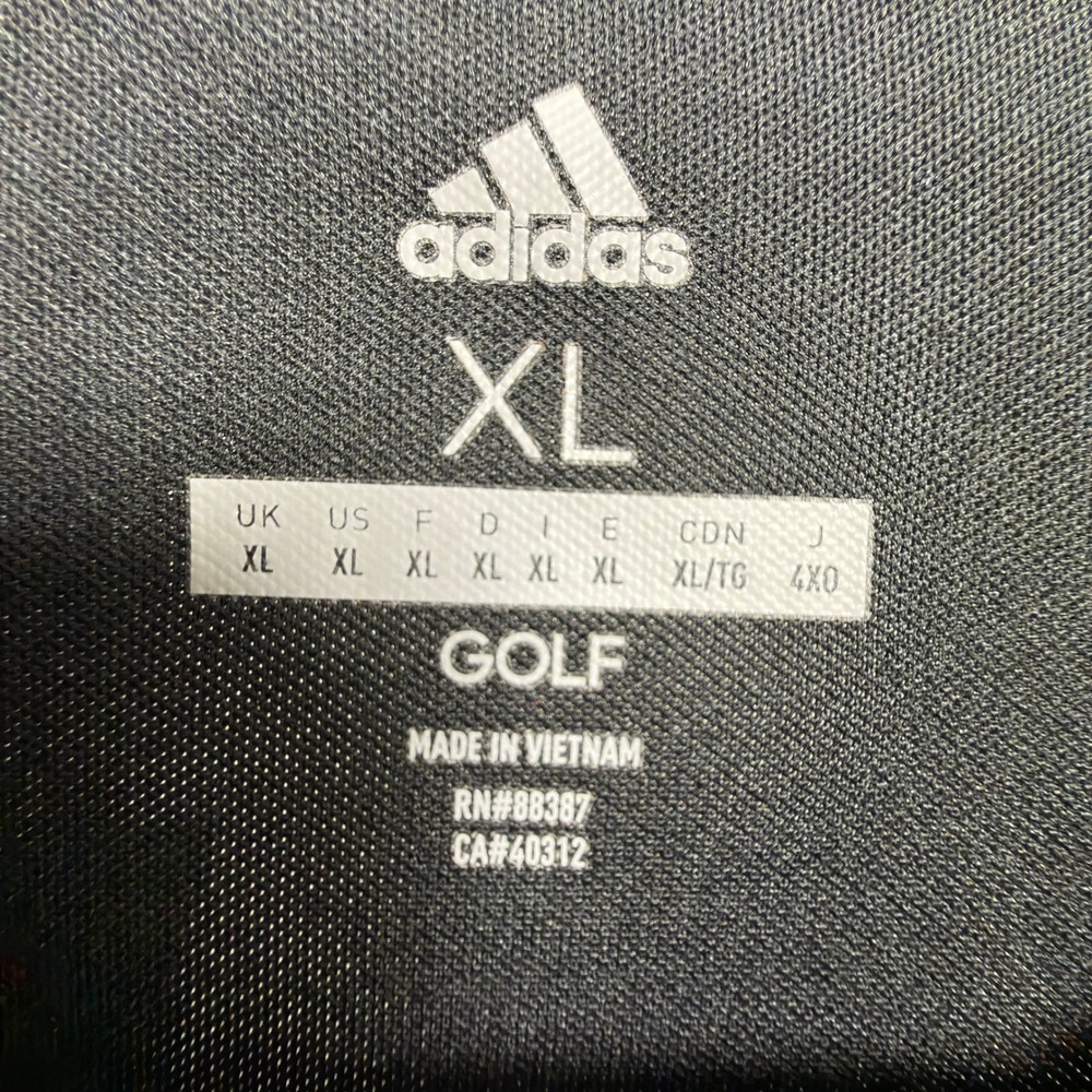 Adidas Golf Polo XL Mens EXOS Logo Performance Short Sleeve Black CY5406 - Picture 5 of 5